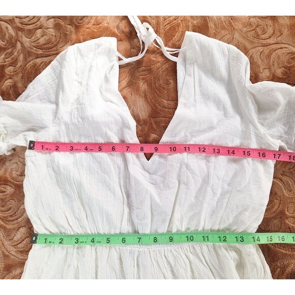 Lulus Sunshine Daydream White Short Sleeve Cutout Mini Dress Size Large NWT - Picture 8 of 11